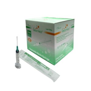 Jeringa de 3 cc con Aguja 21g x 1 - 1/2" Verde